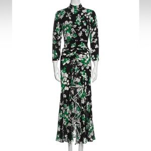 RIXO silk dress with open back